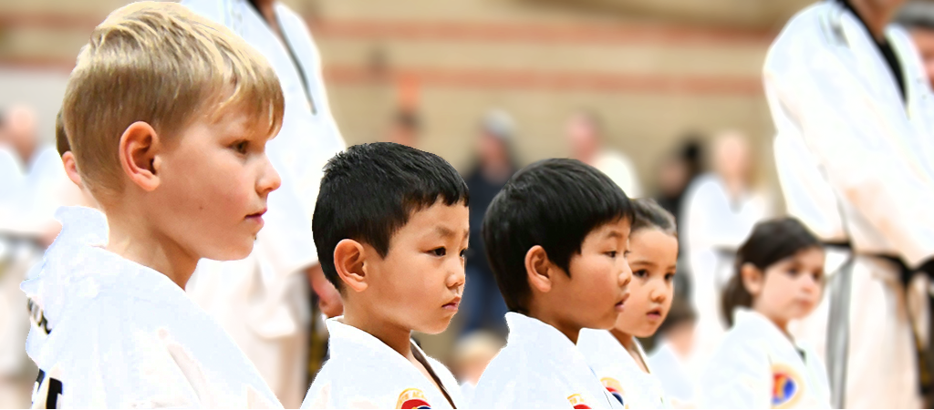 World Taekwondo kids at a community grading ceremony in Adelaide, South Australia.
